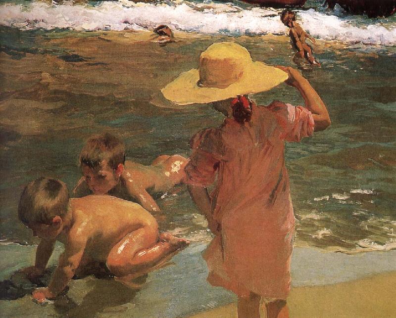 Joaquin Sorolla Children swimming beach oil painting picture